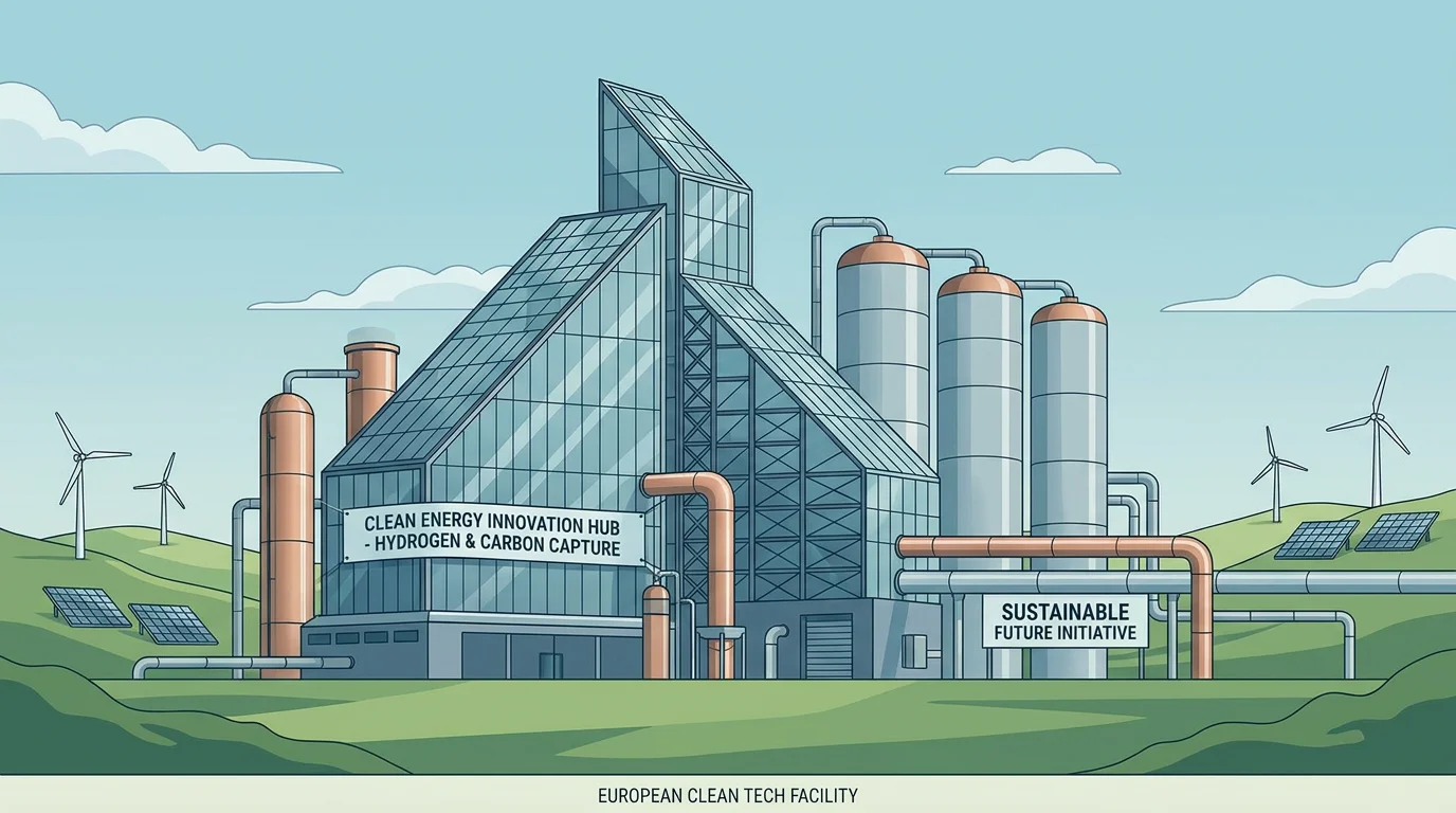 Modern clean technology industrial facility representing EU Innovation Fund projects