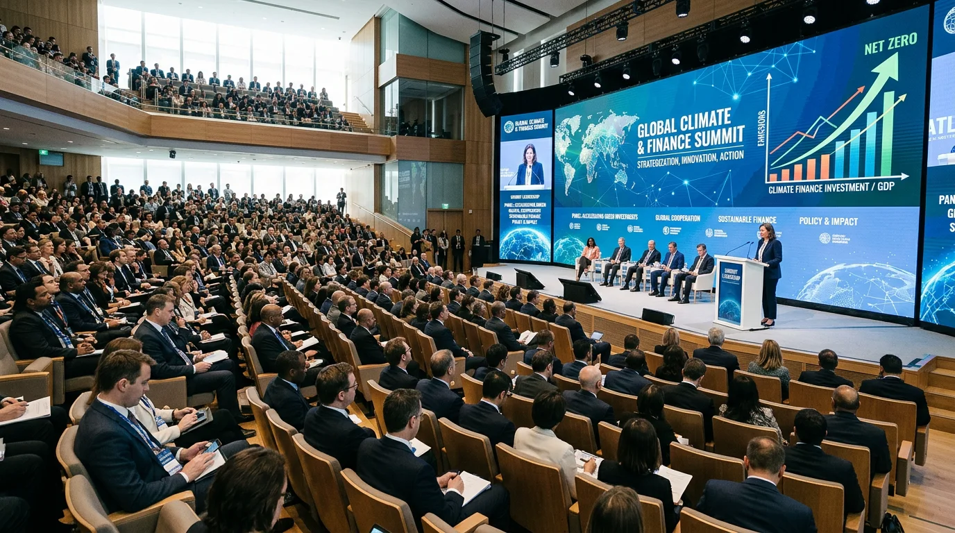 International carbon markets conference with delegates facing a stage