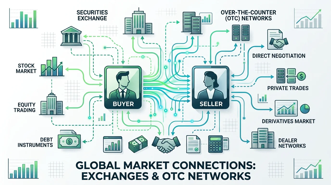 Diagram of secondary market participants and trading venues
