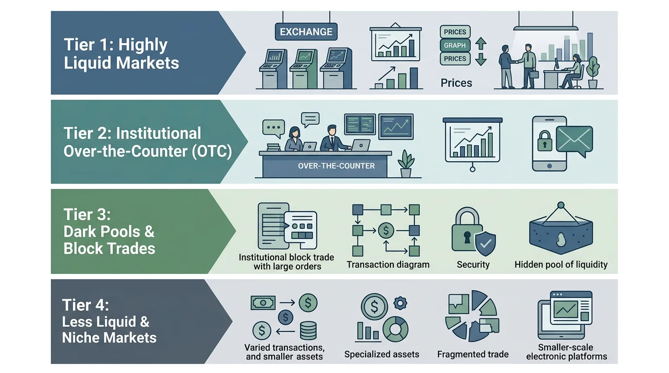 Diagram of the four subsections of the secondary market