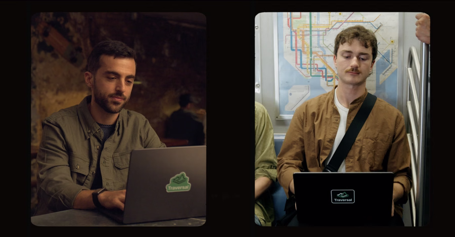 Announcement graphic for Traversal Workers general availability showing an AI SRE agent autonomously joining a production incident in Slack, investigating root cause, and staying until remediation is complete without being summoned