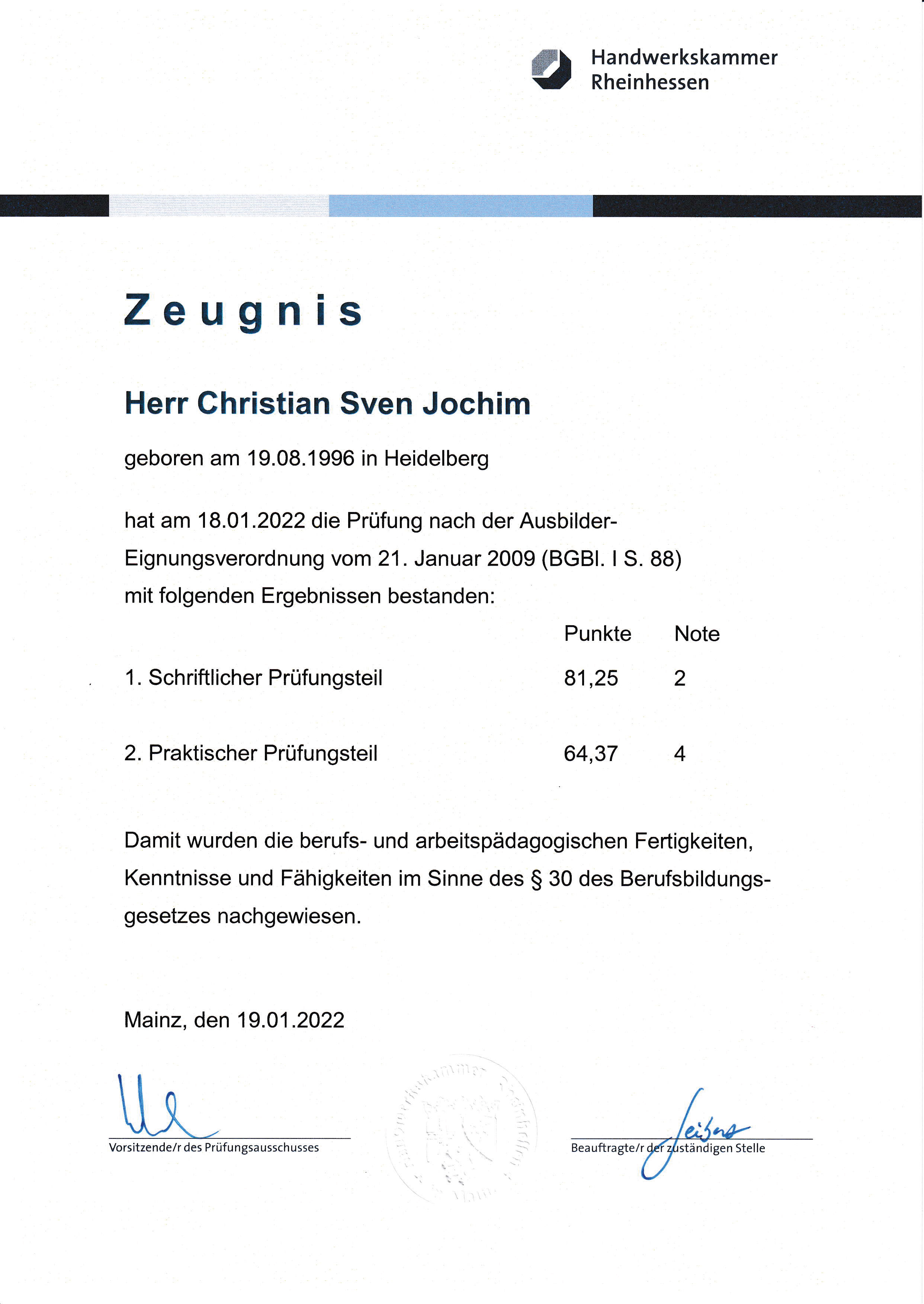 Ausbilderschein