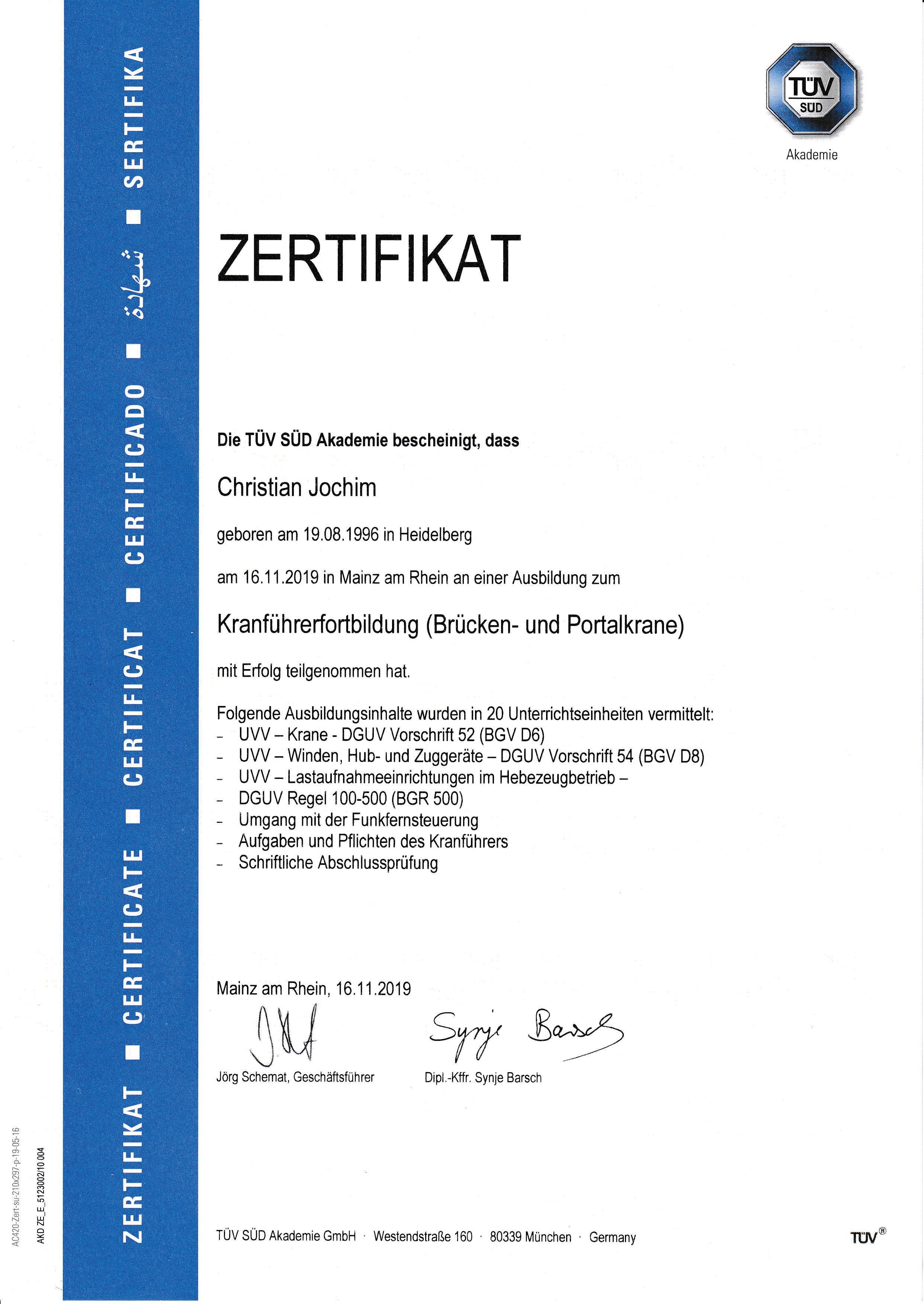 Kranführerschein