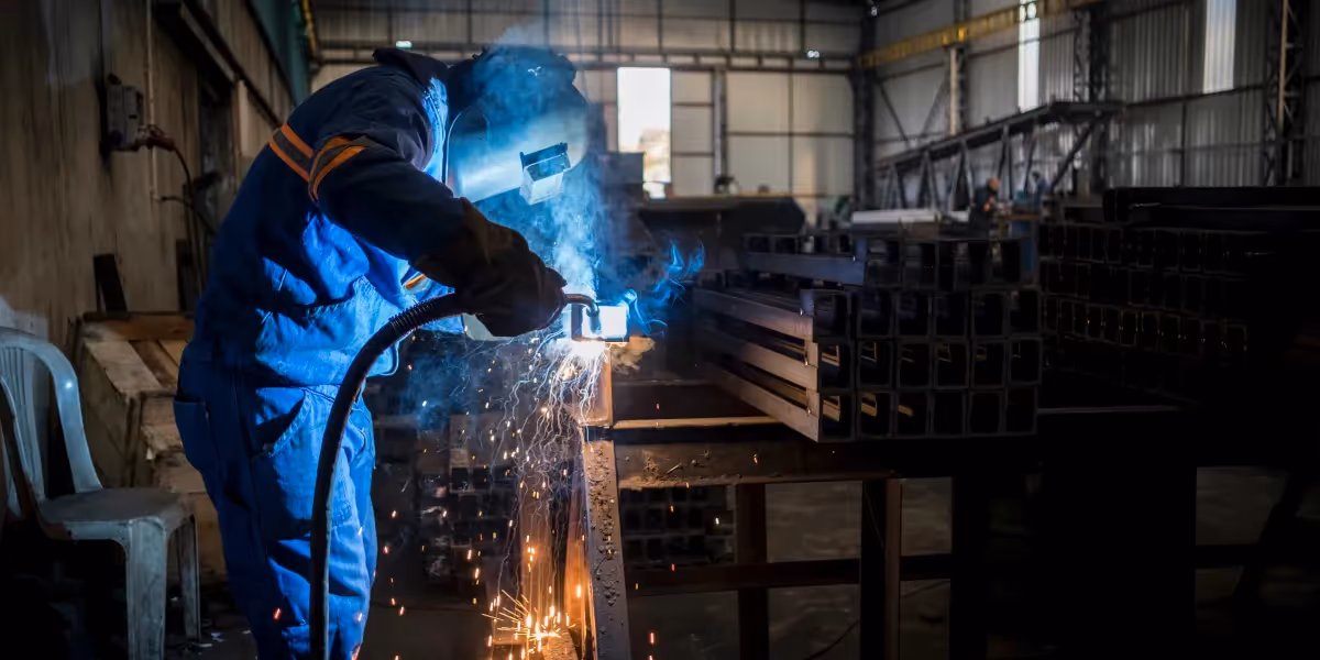 Welder in full suit 