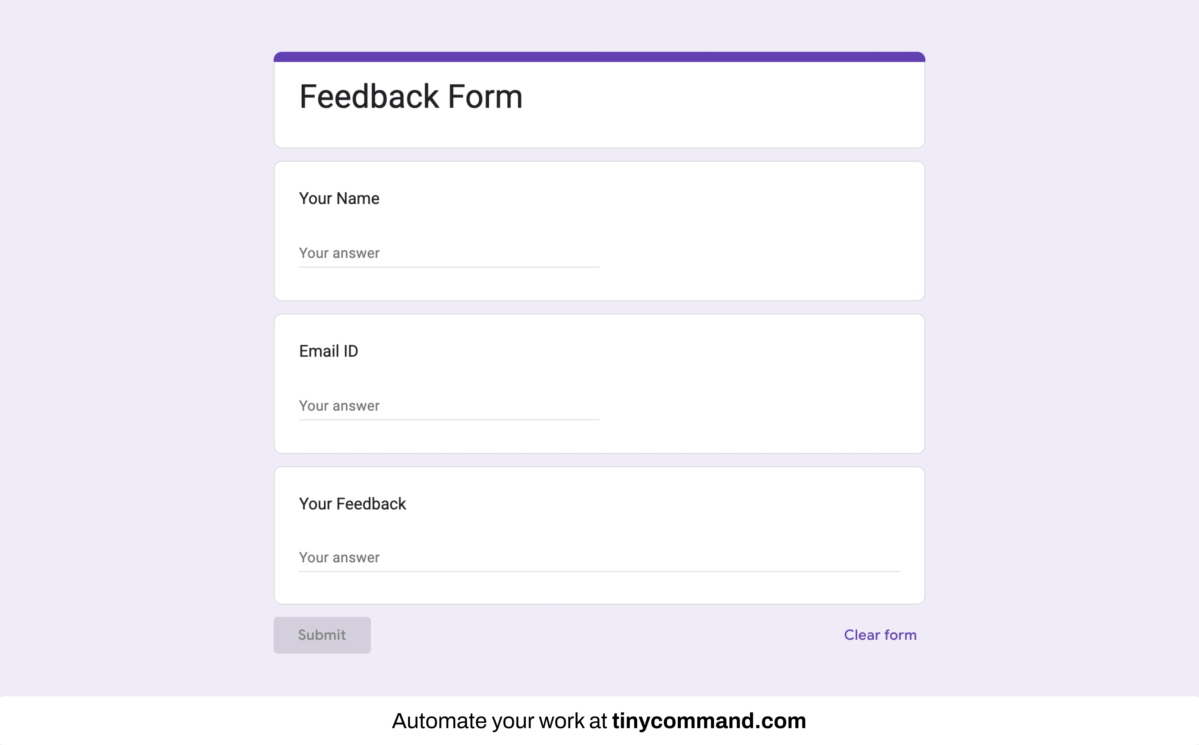 Automate your work at tinycommand.com