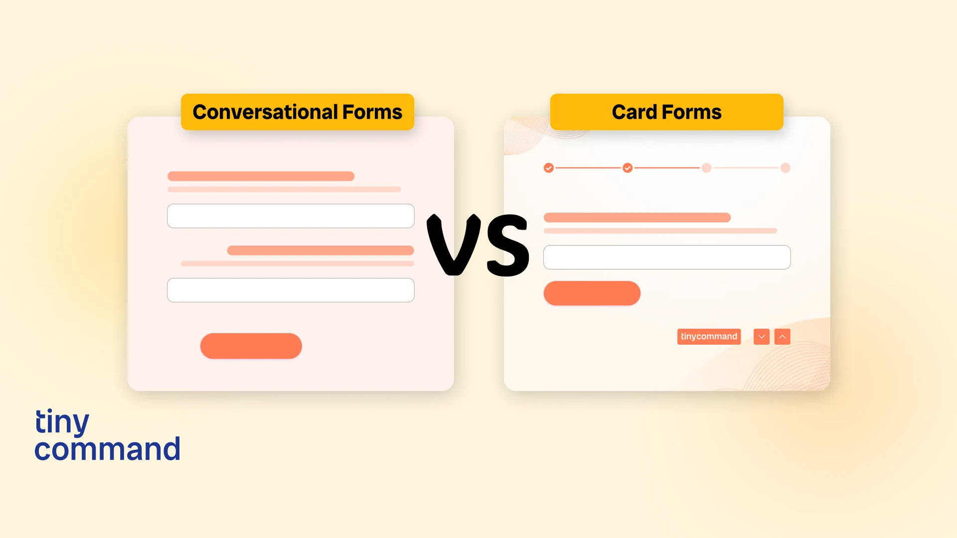 Automate your work at tinycommand.com - Conversational forms vs chat forms comparison for higher user engagement and conversion rates
