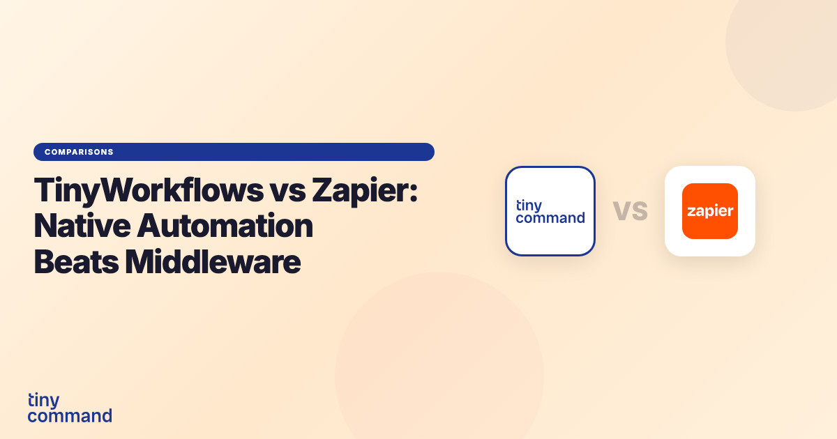 TinyWorkflows vs Zapier: Native Automation Beats Middleware — TinyCommand Blog