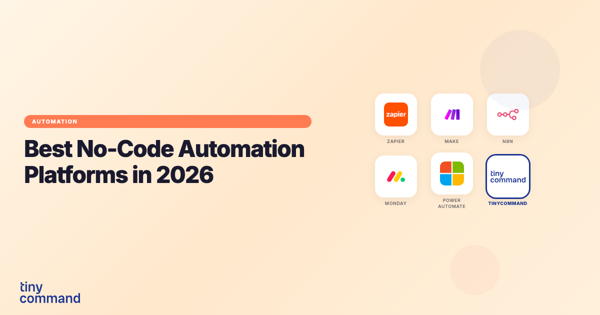 Best No-Code Automation Platforms in 2026 — TinyCommand Blog