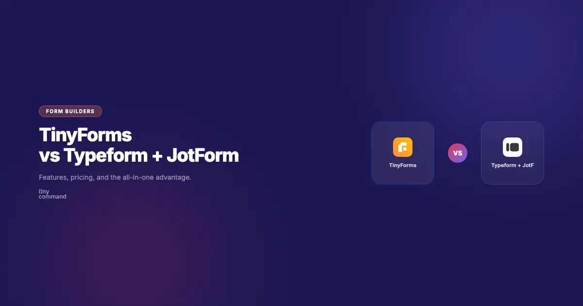 TinyForms vs Typeform + JotForm comparison