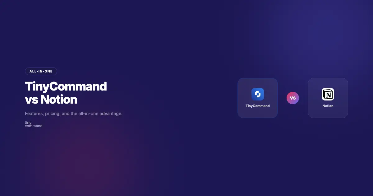 TinyCommand vs Notion comparison