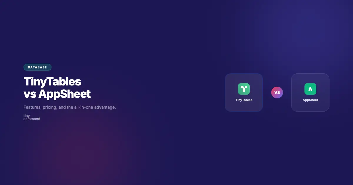 TinyTables vs AppSheet comparison