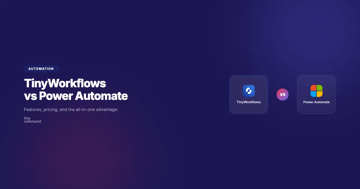TinyWorkflows vs Power Automate comparison
