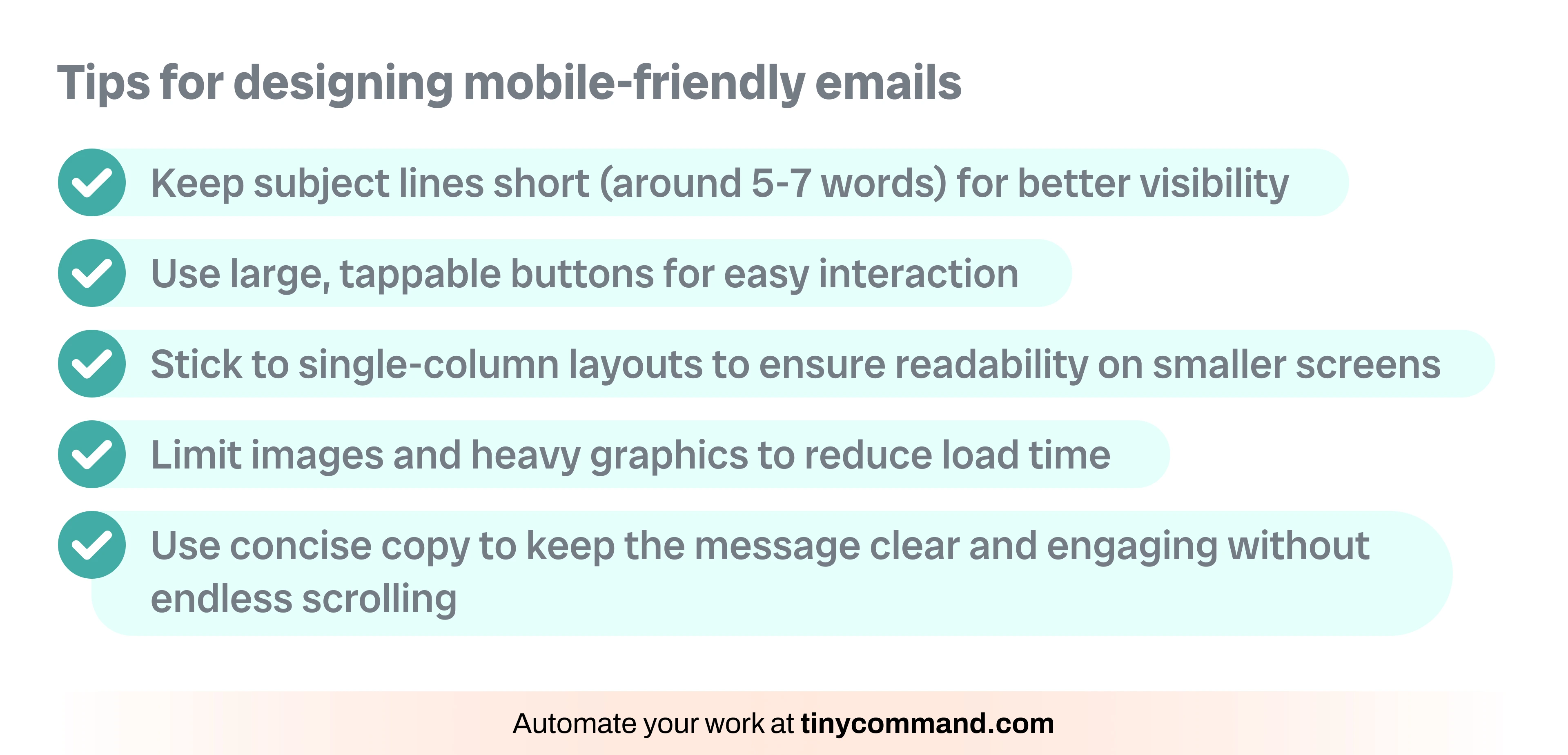 Tips for designing mobile-friendly emails - Automate your work at tinycommand.com