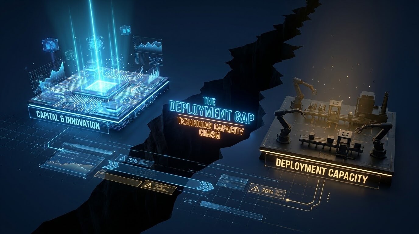 The deployment gap between capital and innovation, and technician deployment capacity