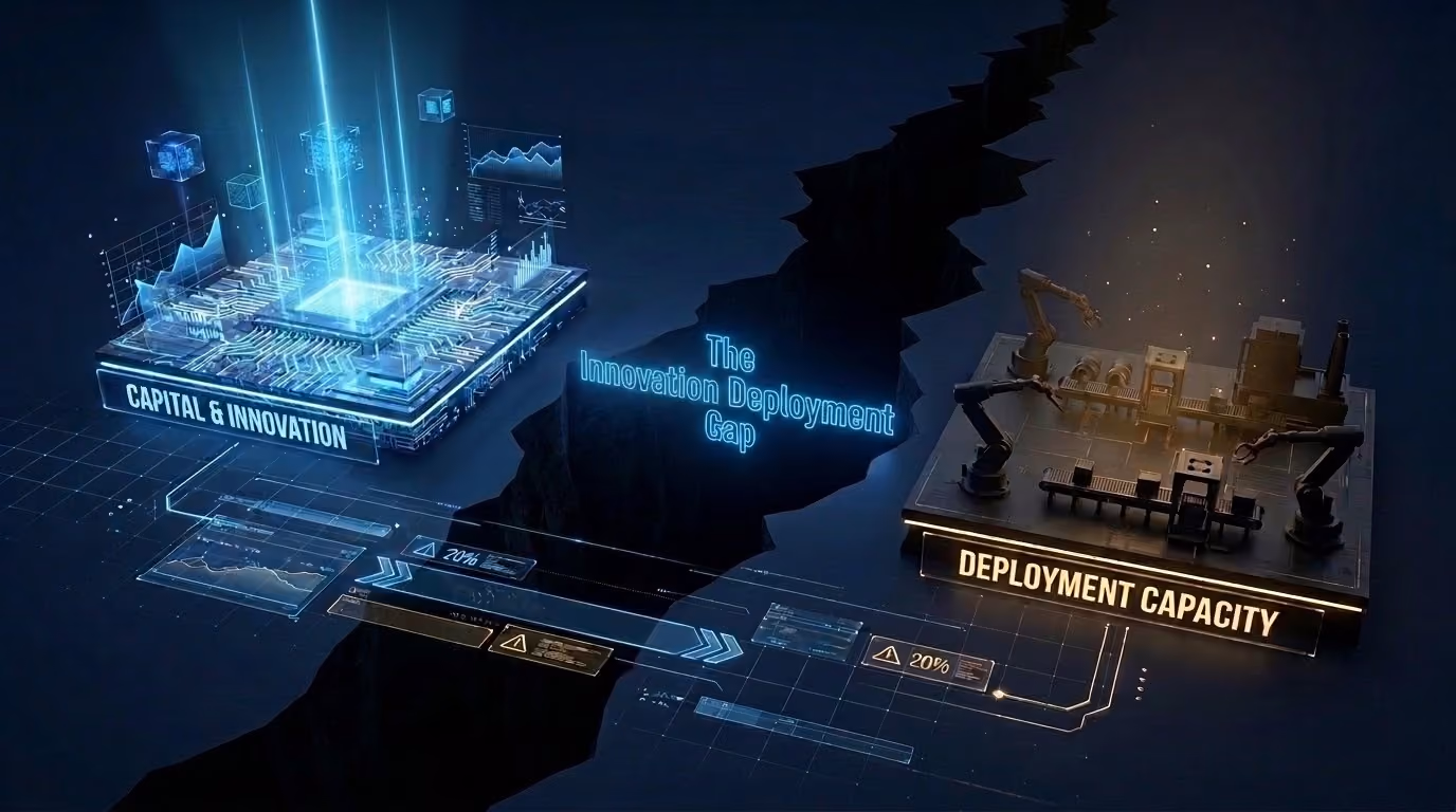 The deployment gap between capital and innovation, and technician deployment capacity