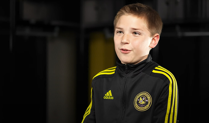 Young female soccer player