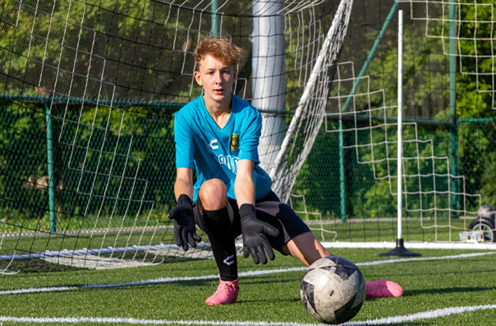 Soccer goal on the pitch