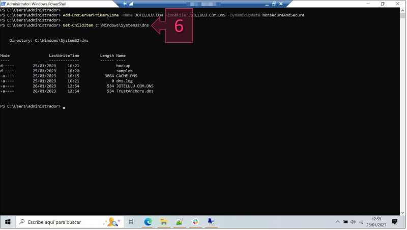 Check that the entry with the new zone has been created on the disk
