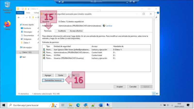 Image - Disable the inheritance for that file or folder