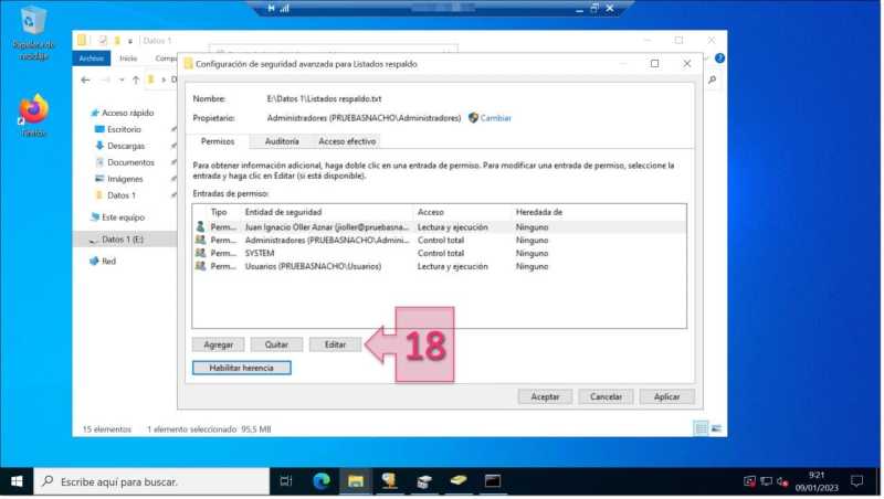 Image - Here, you can see that the inheritance has been disabled