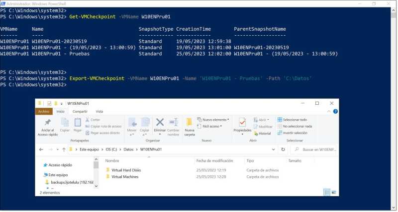 Image - Exporting a Hyper-V checkpoint using PowerShell