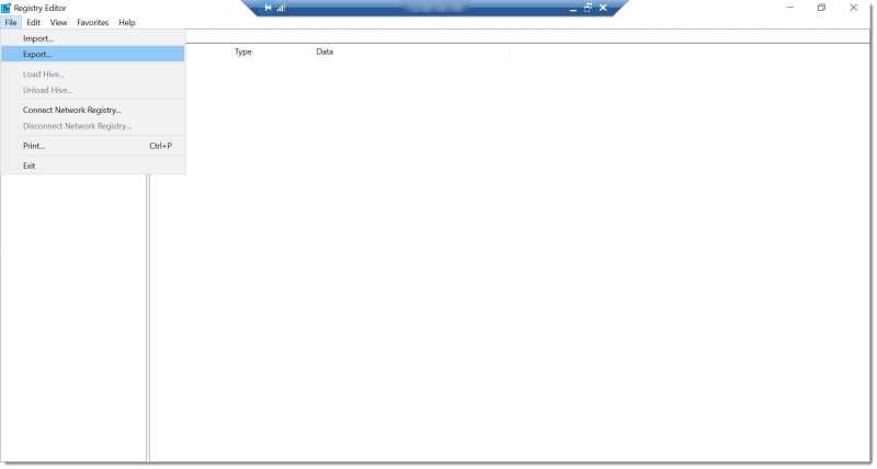 Image - Exporting the registry