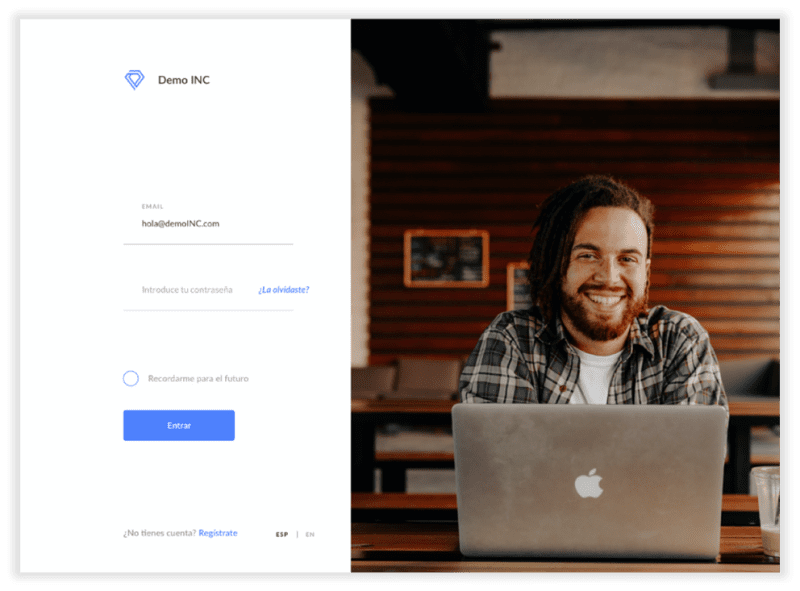 Imagen. Acceso al Portal de usuario con imagen personalizada