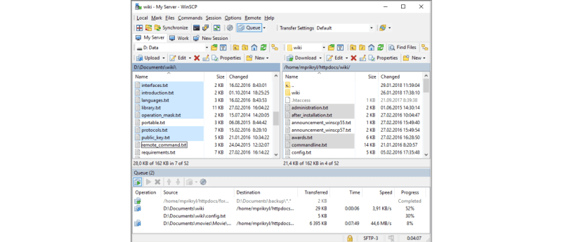 Outils pour l'administrateur système : WinSCP