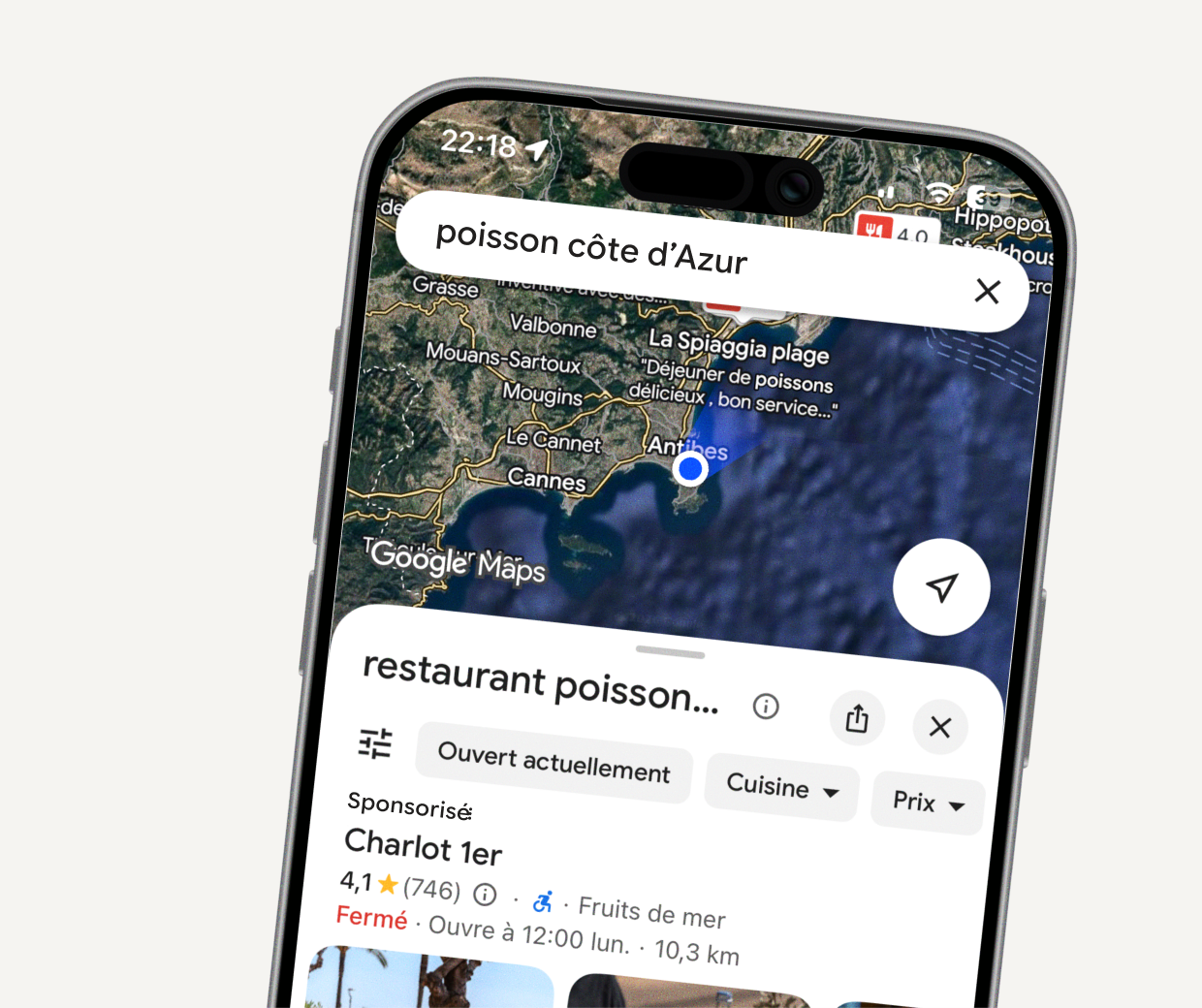 Exemple de publicité restaurant sur mobile