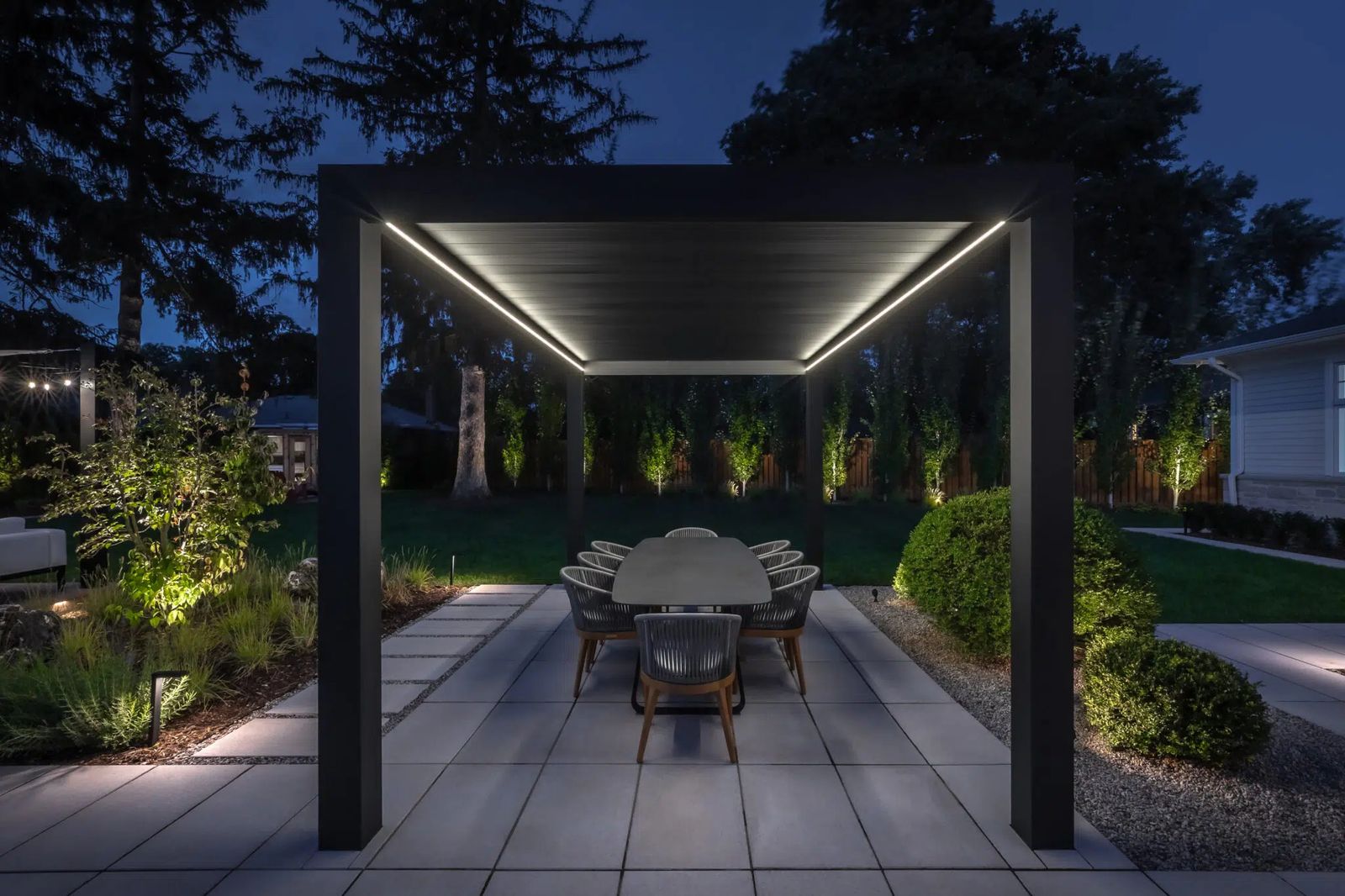 Outdoor Landscape Lighting Design Around Pergola