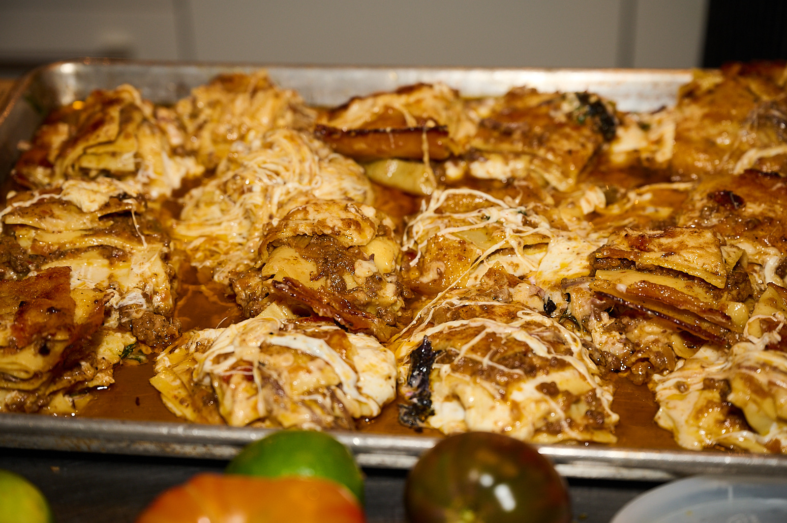 Luxurious gourmet dinner on a tray, waiting for serving at the DTLA Dinner Club