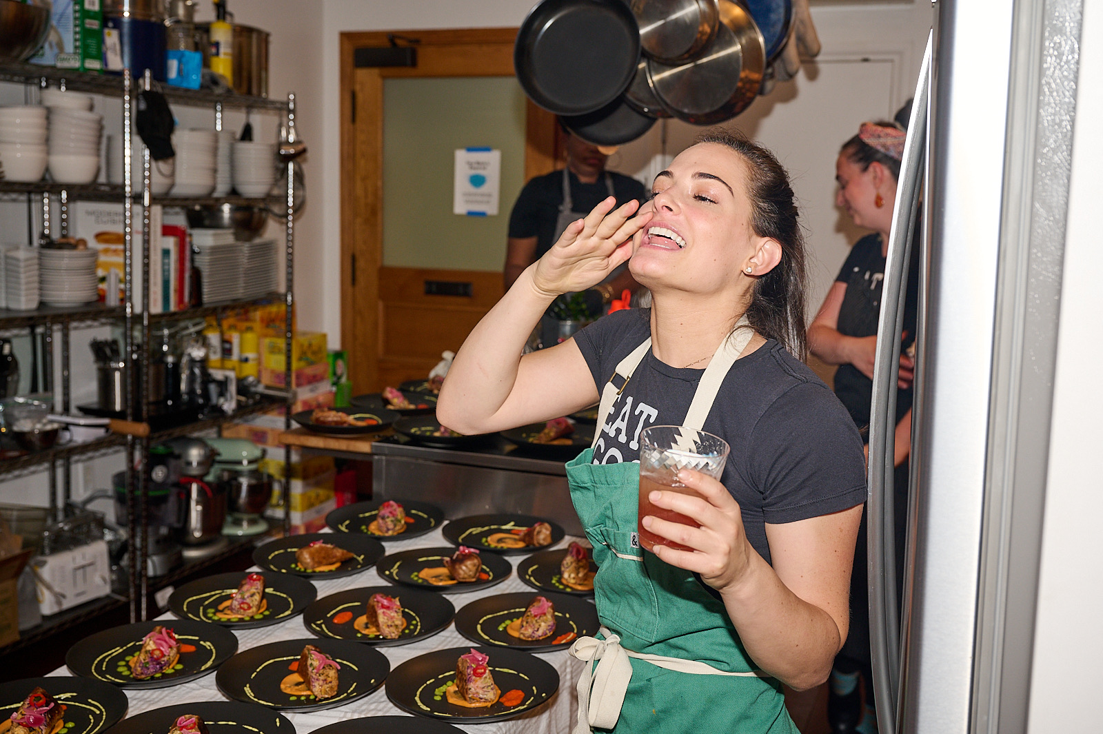 Sami Udel having a drink at the Downtown LA Dinner Club