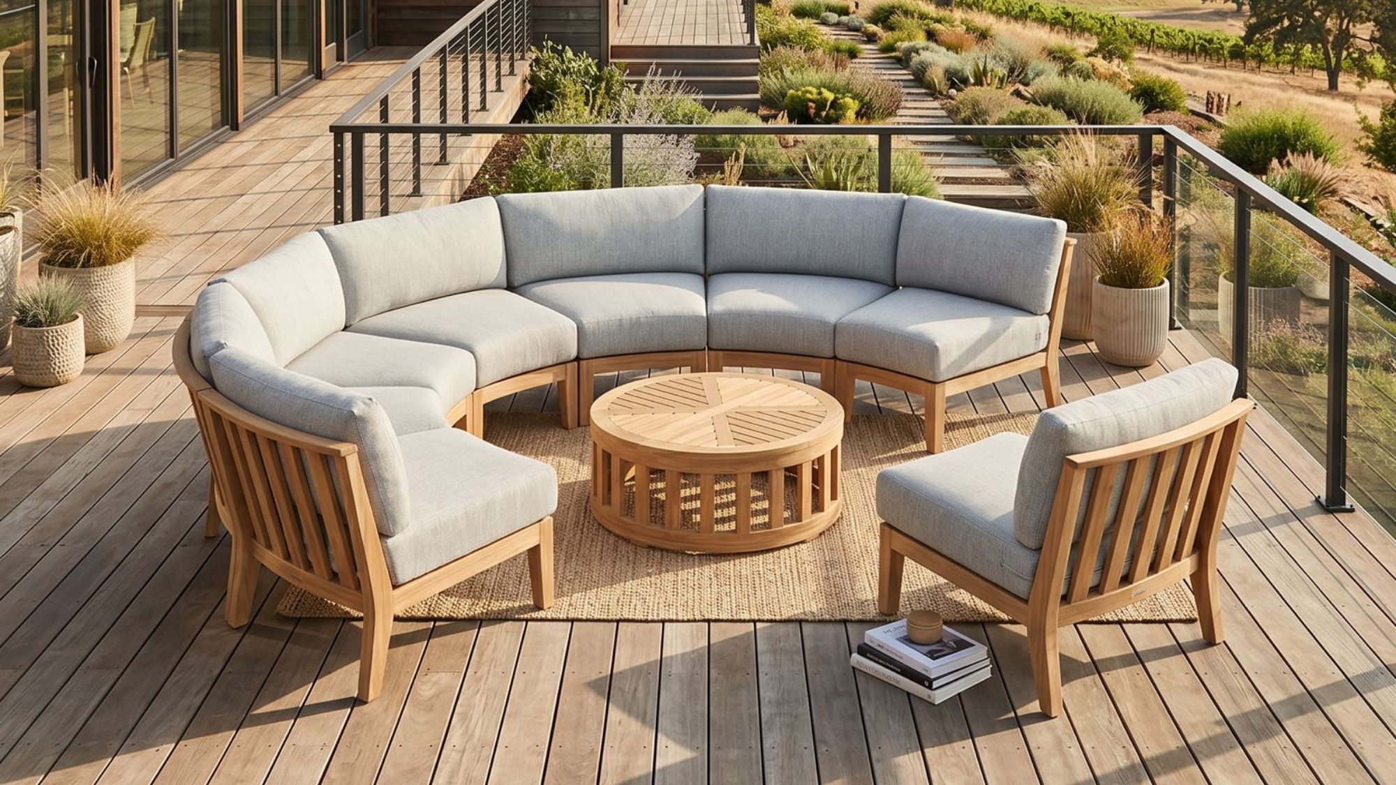 teak wood outdoor lounge set