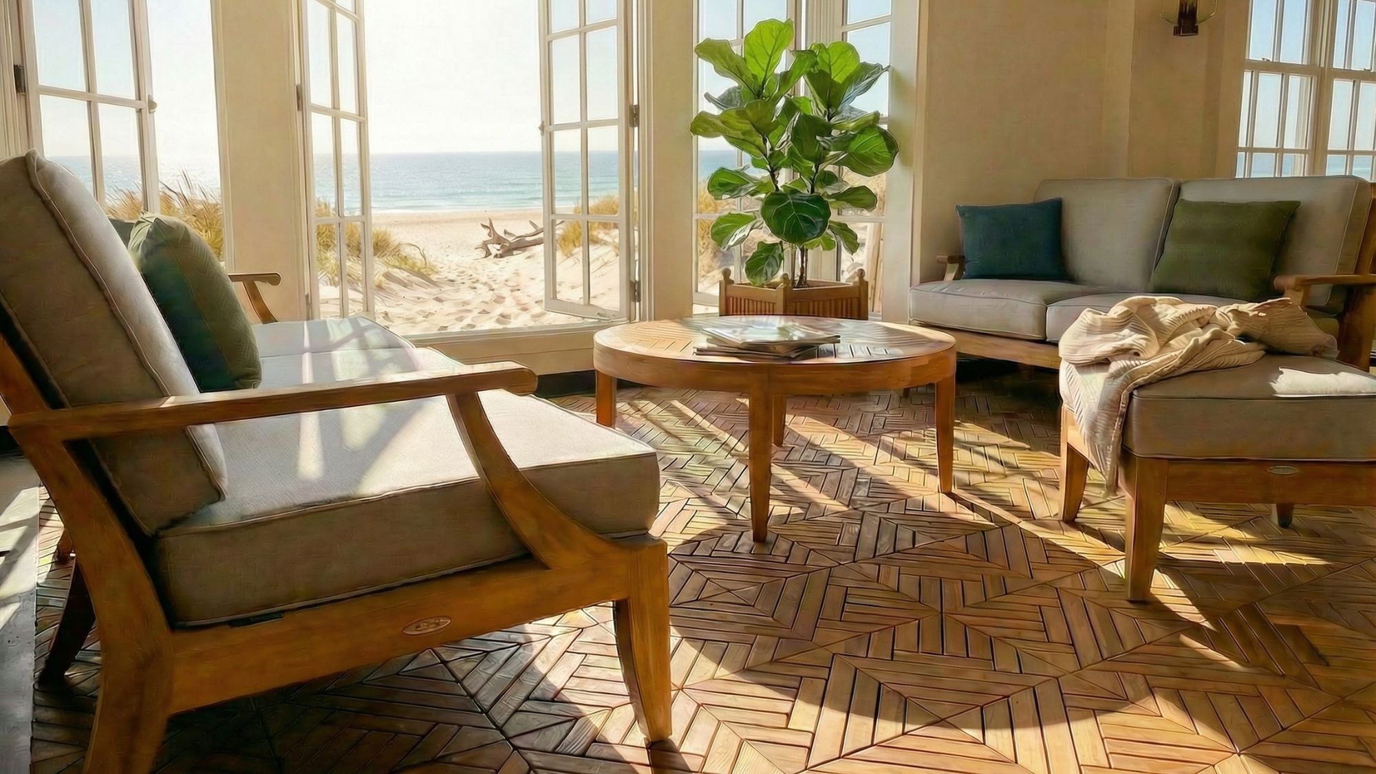 Lounge set by the beach