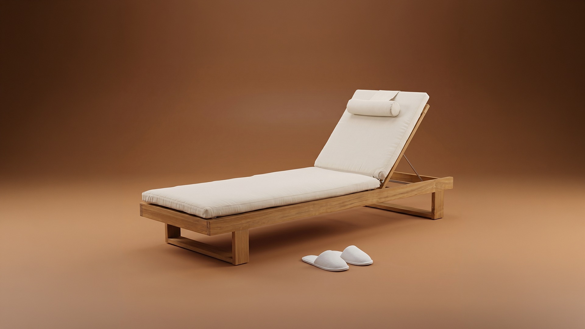 teak chaise lounger