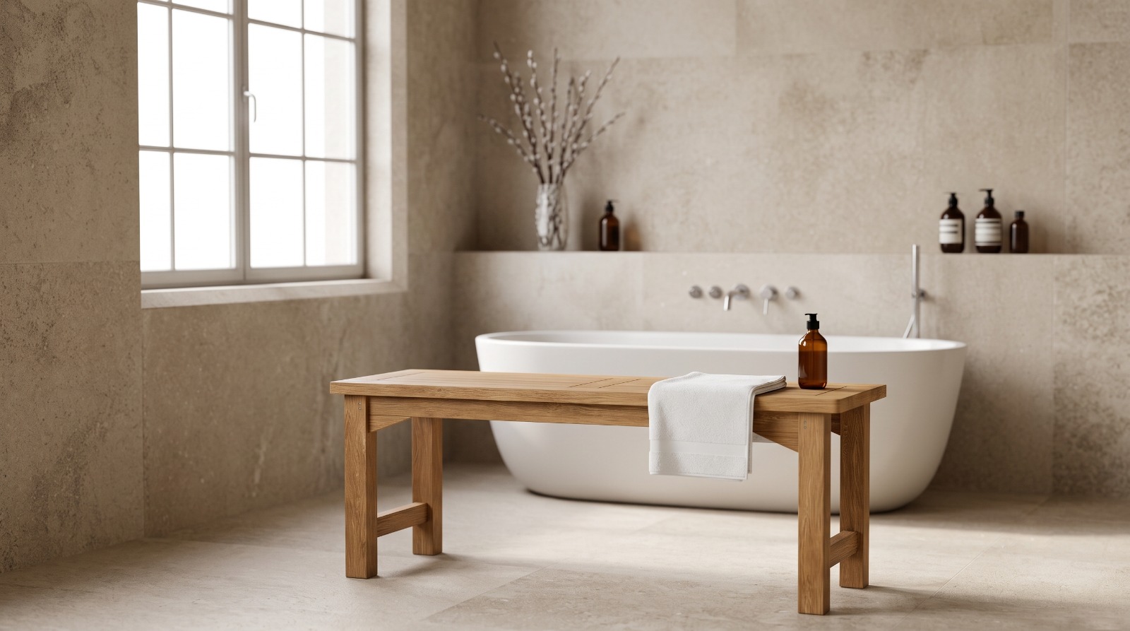 teak shower bench