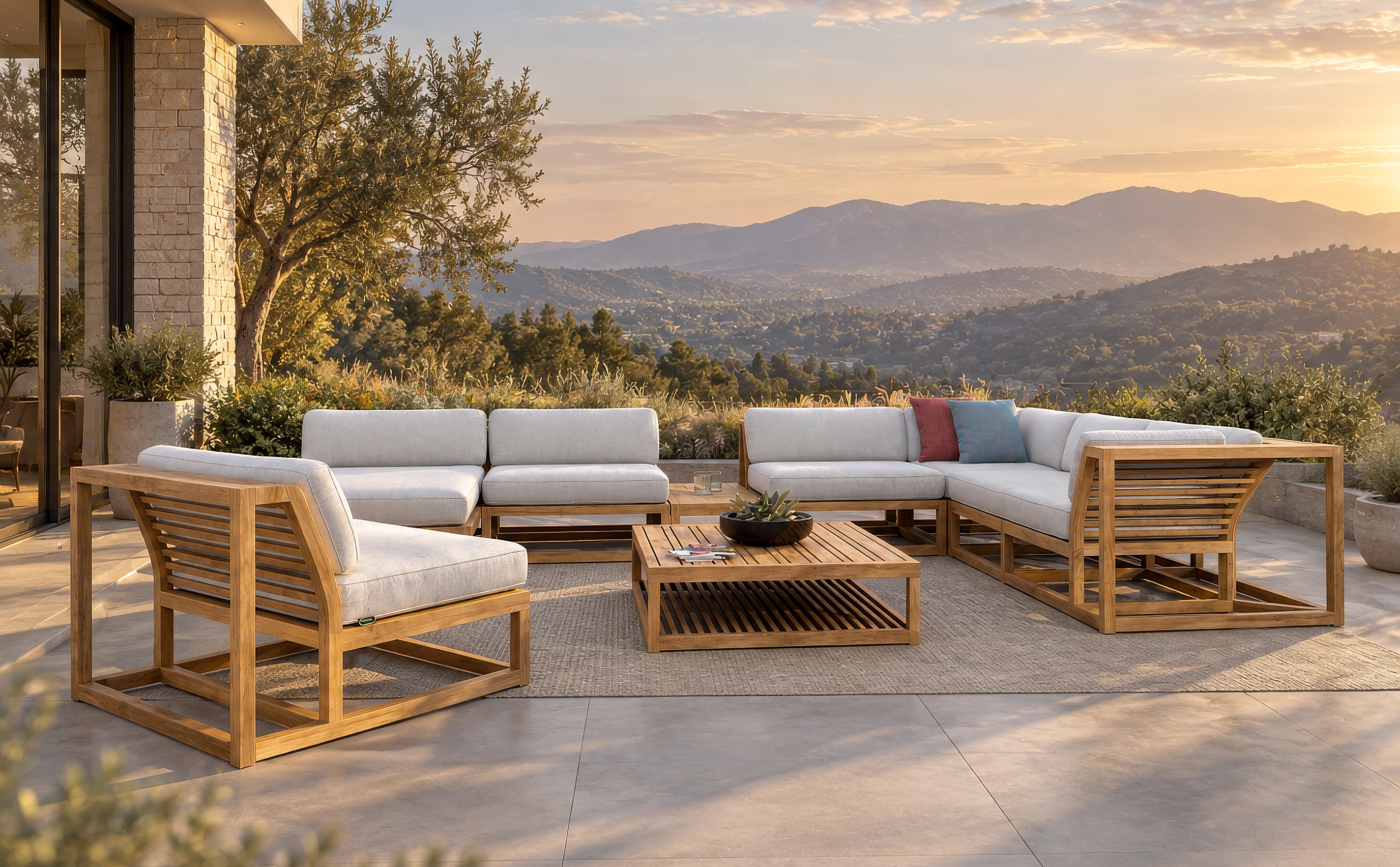 outdoor teak lounge