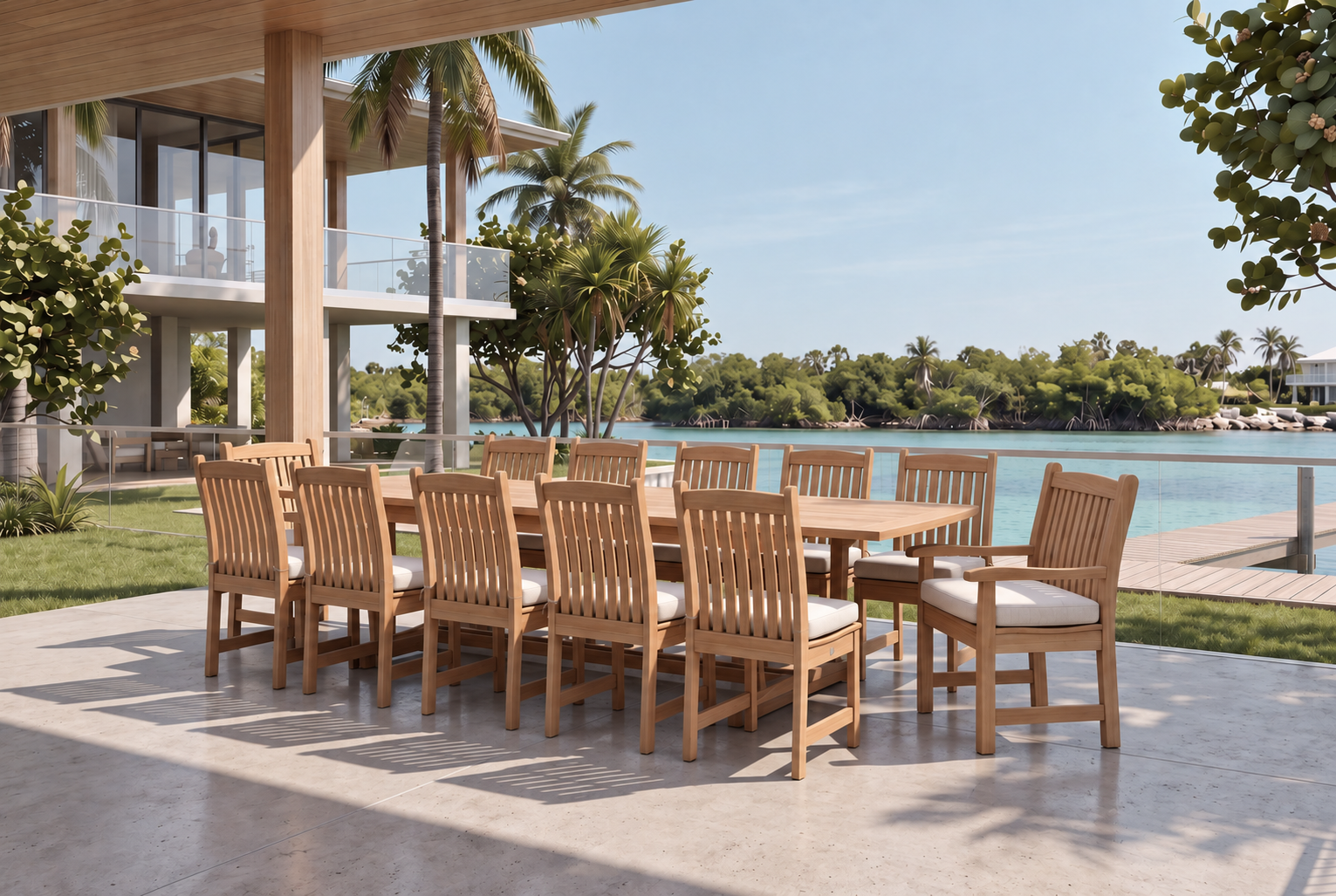 teak dining table set