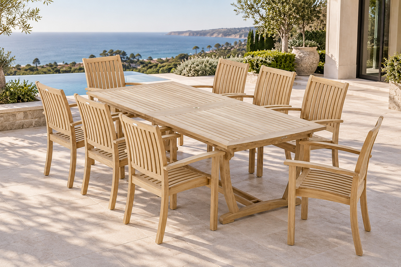 teak extendable dining table