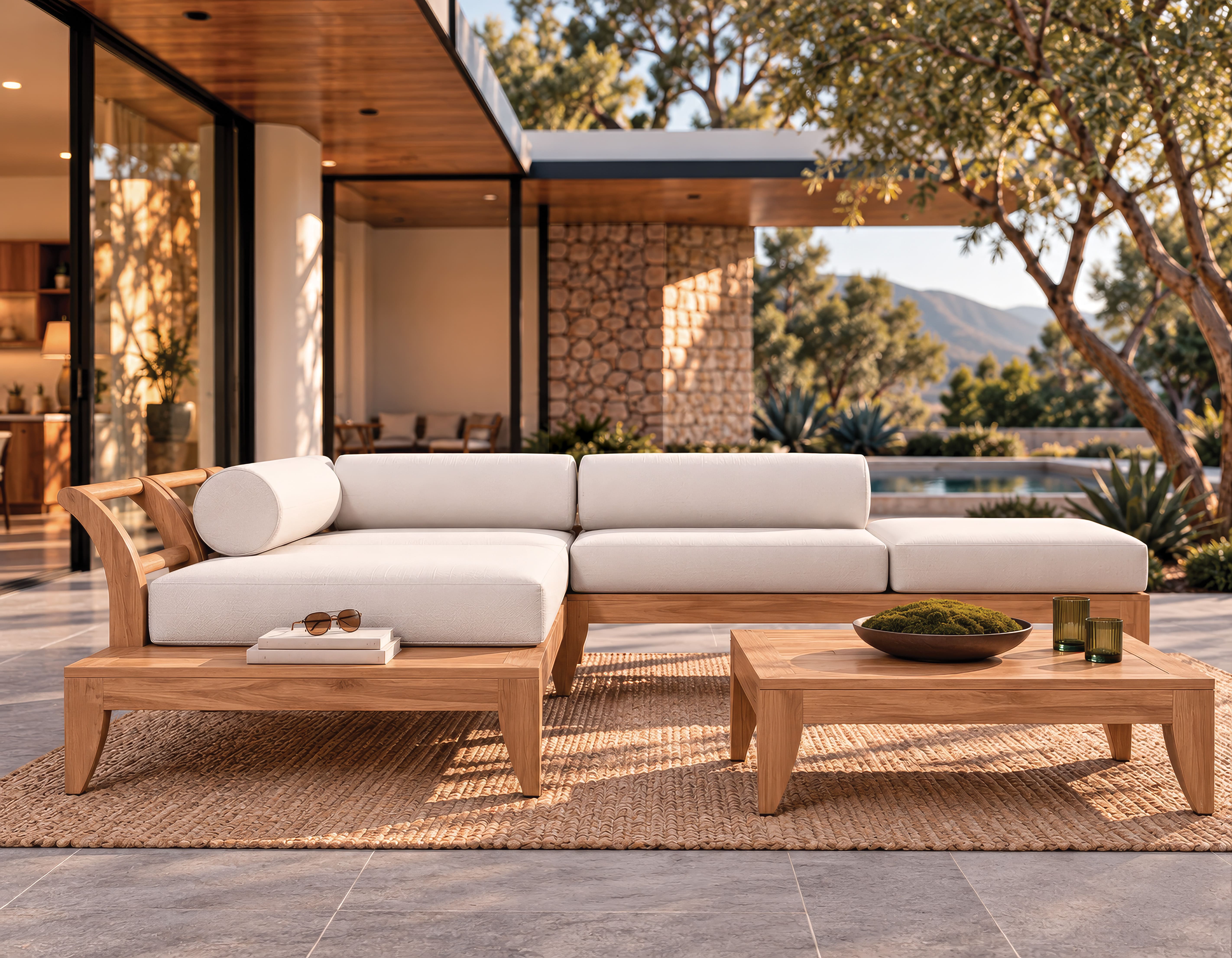 outdoor teak lounge