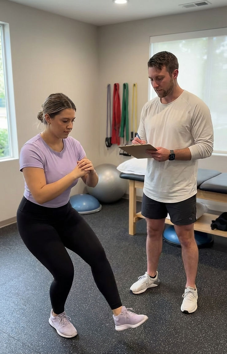 Patient working with a provider at a performance physical therapy clinic in Studio City