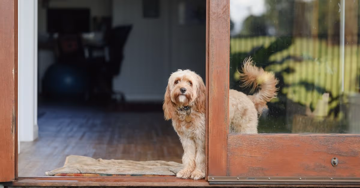 dog coming inside