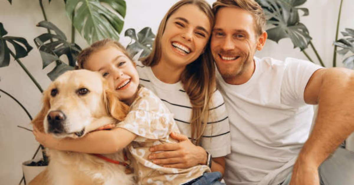 family in home