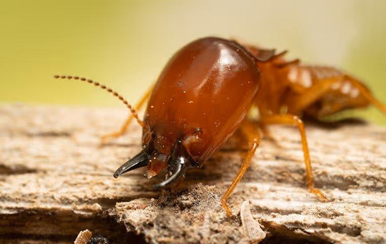 Big termite chewing wood.