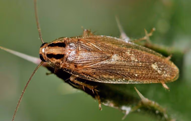 German Cockroach on a leaf.
