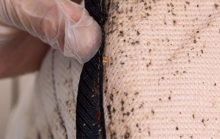 Bed bug mattress infestation.