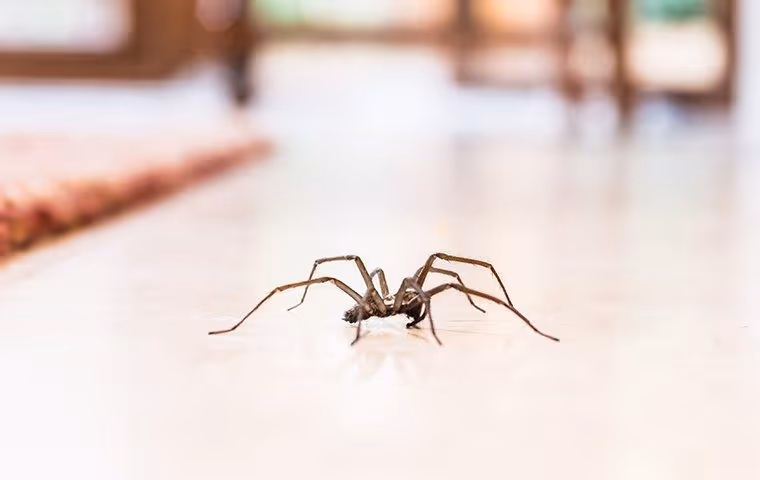 A spider crawling in a home