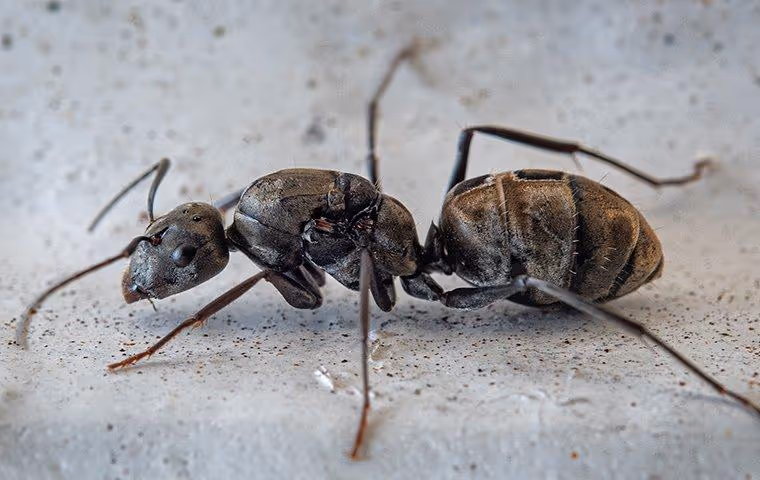 Carpenter Ant crawling on the floor.