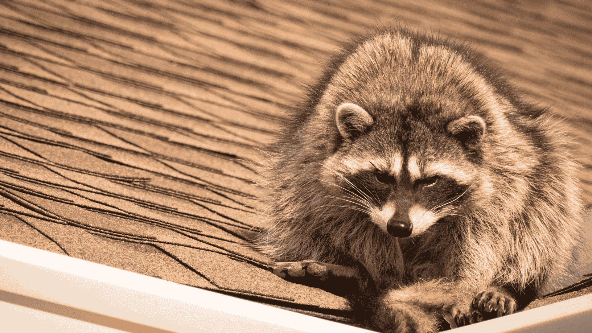 Raccoon on a rooftop in Salt Lake City Utah