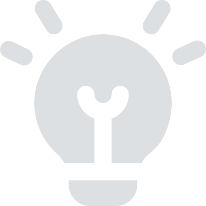 Icon of a glowing light bulb.